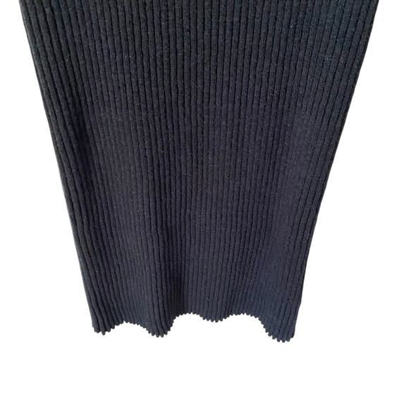 Amadi Anthropologie NWTs Black Knit Midi Ribbed Dress size large - Picture 6 of 10